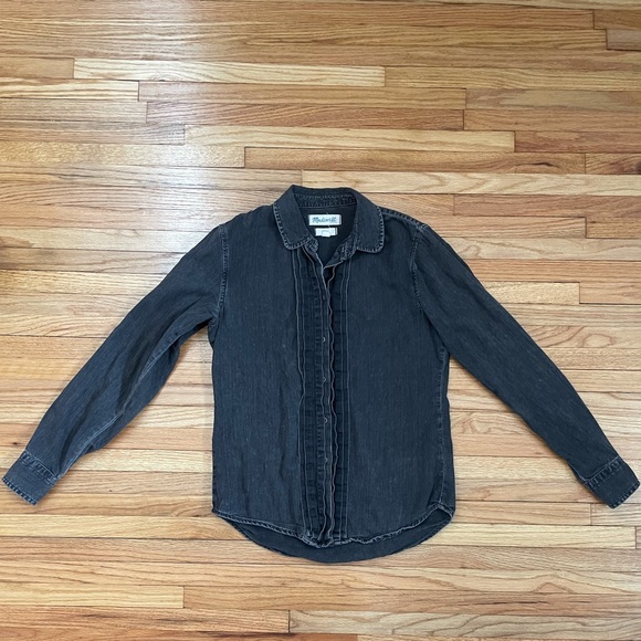 MADEWELL Charcoal Chambray Tuxedo Buttondown Shirt - Picture 4 of 15